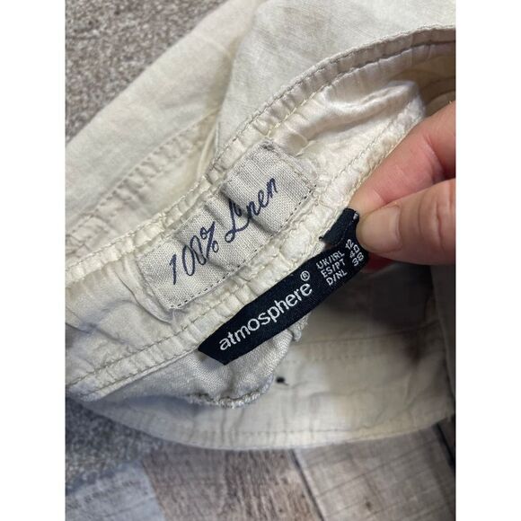 Atmosphere wide leg pants womens sz 12 drawstring linen beach wear lightweight - Picture 4 of 12